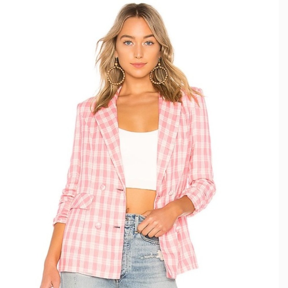 Majorelle Pink Gingham Blazer